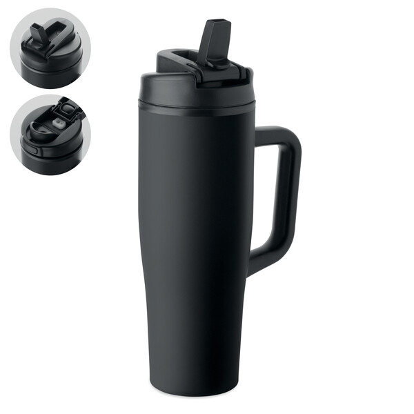 Double wall tumbler 900ml Atlanta - Black