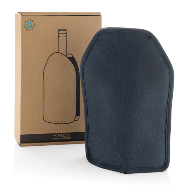 Housse réfrigérante à vin Vino en rPET AWARE™ - Bleu Marine