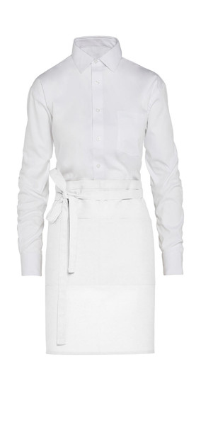 Brussels - Short Recycled Bistro Apron With Pocket - White / ONE SIZE