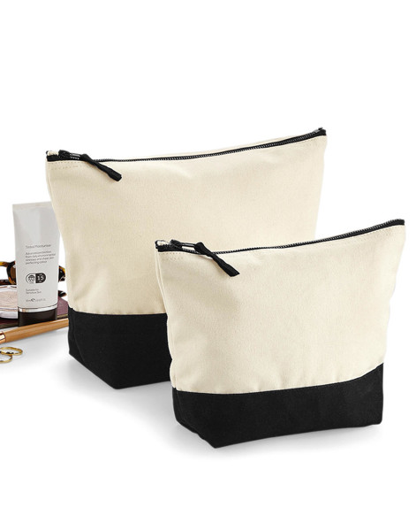 Dipped Base Canvas Accessory Bag - Natural / Navy / M