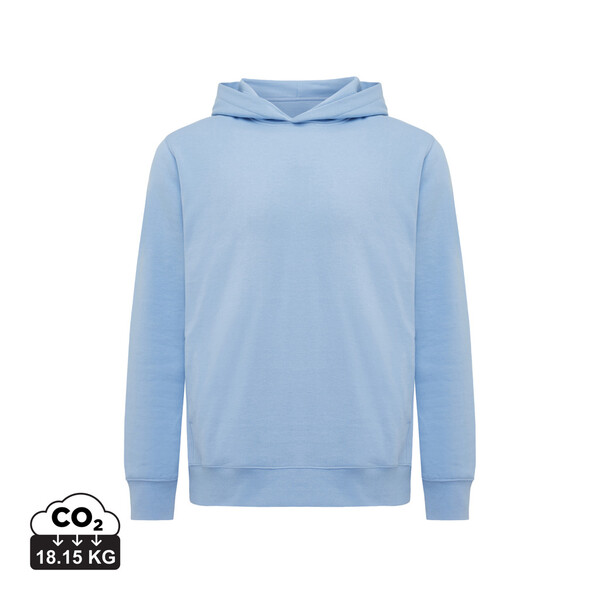 Mikina s kapucí a bočními kapsami Iqoniq Yengo z rec. bavlny - Sky Blue / XS