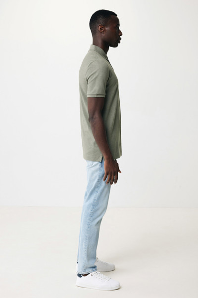 Polo tričko IQONIQ Yosemite z recykl. bavlny - Heather Green / XL