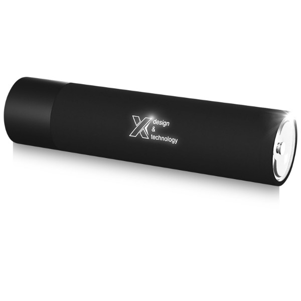 SCX.design F10 2500 mAh light-up flashlight - Solid Black / White