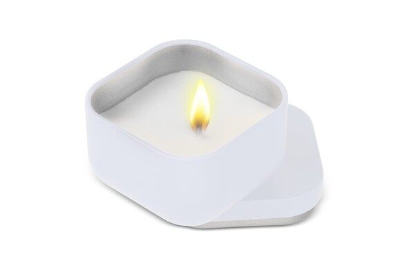 Bougie végétale parfumée Ananda en étain recyclé - Blanc
