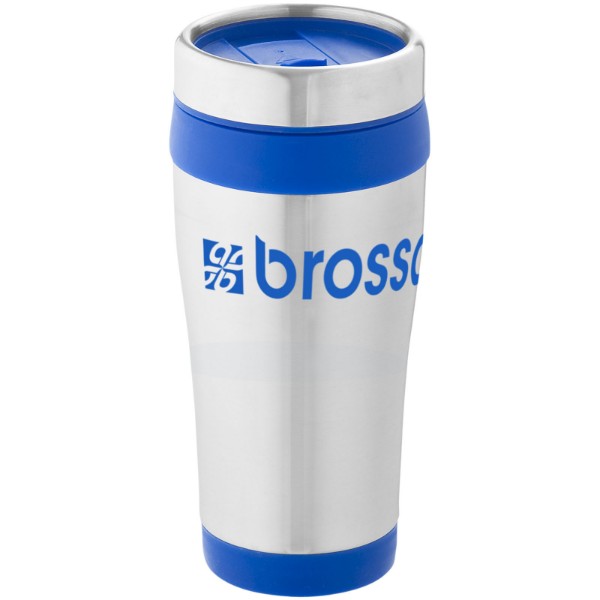 Mug isotherme Elwood 410ml - Argent / Bleu