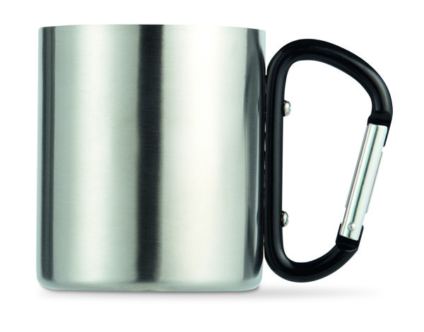 Trumbo metal mug, carabiner handle, 220 ml - Black