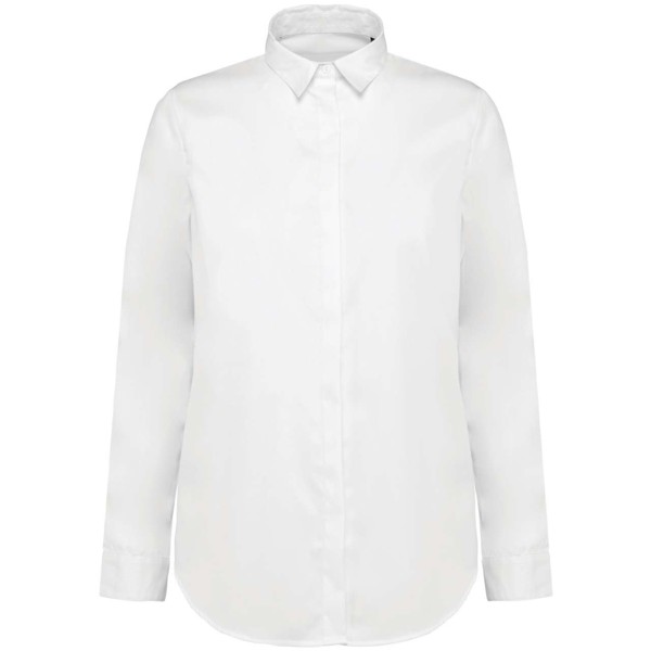 Ladies' Long-Sleeved Twill Shirt - White / 2XL