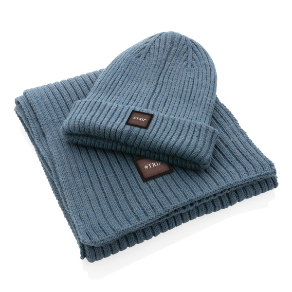 Pletená šála 180x25cm Impact z Polylana® AWARE™ - Sage Blue