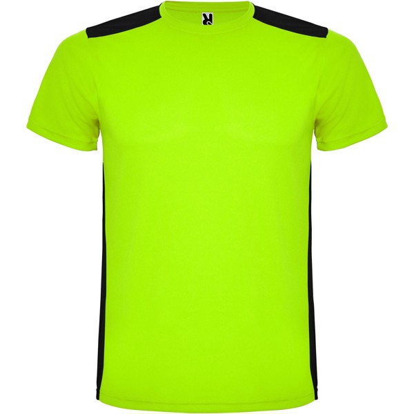 T-shirt sportiva a maniche corte da bambino da 130 g/m² Detroit - Lime / Nero / 16