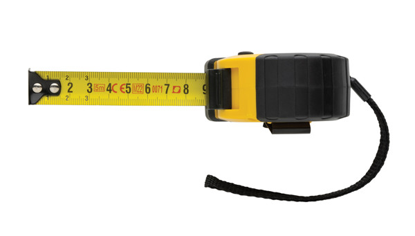 RCS recycled plastic 5M/19 mm tape with stop button - Yellow / Black