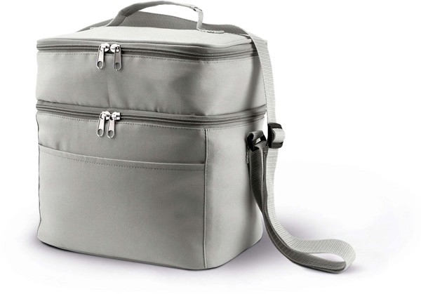 Double Compartment Cooler Bag - Light Grey