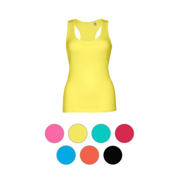 THC TIRANA. T-shirt sem mangas para senhora em algodão - Amarelo Limão / M