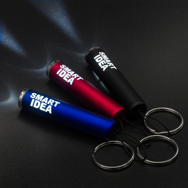 LumiRing Keychain flashlight with illuminated logo - Black