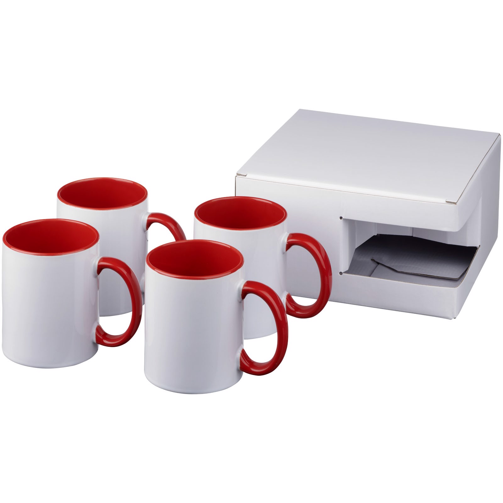 Ceramic sublimation mug 4-pieces gift set - Red