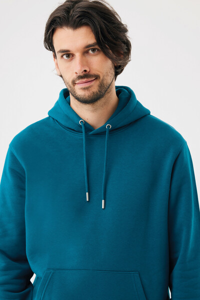 Mikina s kapucí IQONIQ Joshua z recyklované bavlny - Dark Teal / S