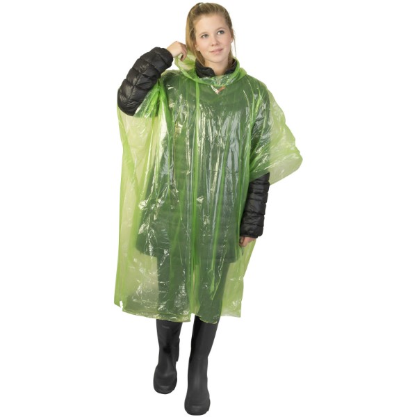 Poncho jetable pour la pluie avec pochette de rangement Ziva - Citron Vert