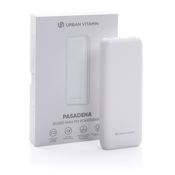 Urban Vitamin Pasadena 20.000 mAh 18W PD powerbank - White