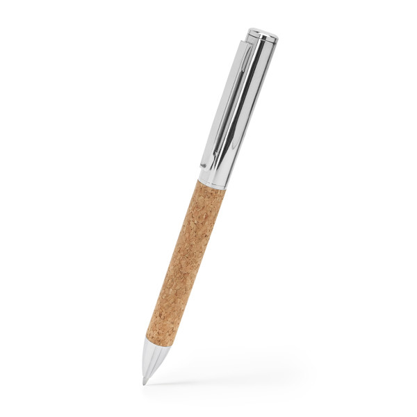 Personalised metal pen with cork grip and cork gift box