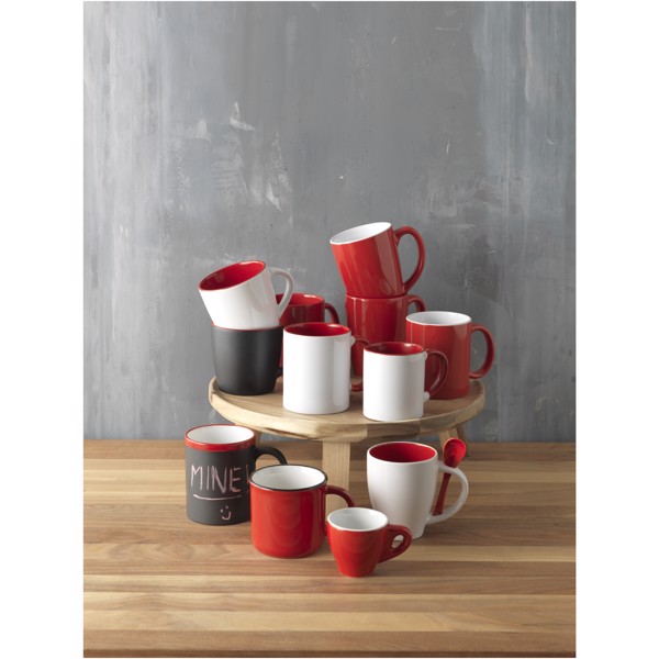 Tazza in ceramica Aztec da 340 ml - Bianco / Arancione