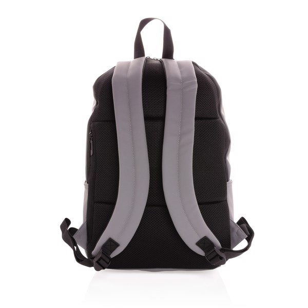 Smooth PU 15.6"laptop backpack - Grey