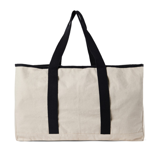 VINGA Volonne AWARE™ recycled canvas beach bag - Off White / Black
