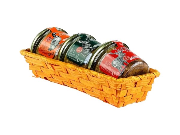 Darčekový kôš „Lovecké trio“, 3x180g