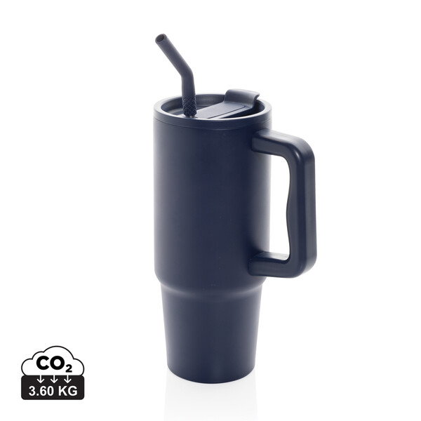 Mug 900ml en acier inoxydable recyclé Embrace RCS - Bleu Marine