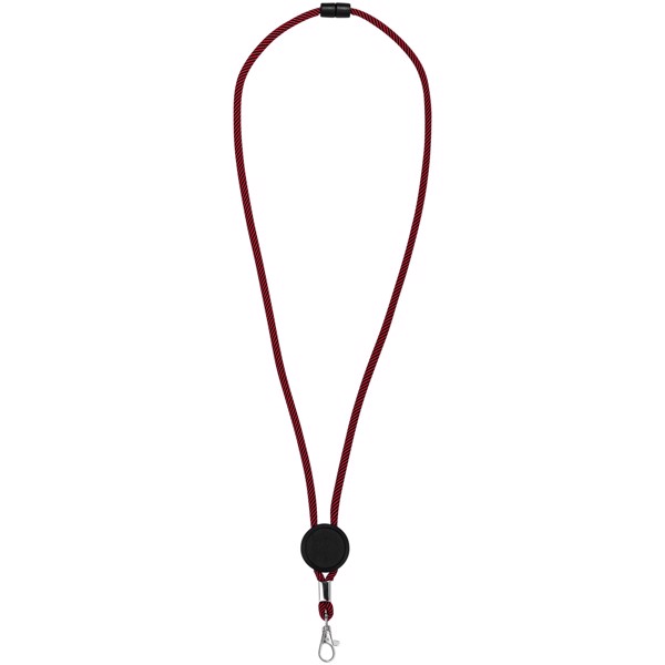 Hagen dual-tone lanyard with adjustable disc - Red / Solid Black