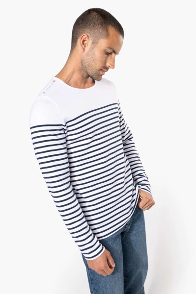Men’S Long-Sleeved Breton Stripe Top - S