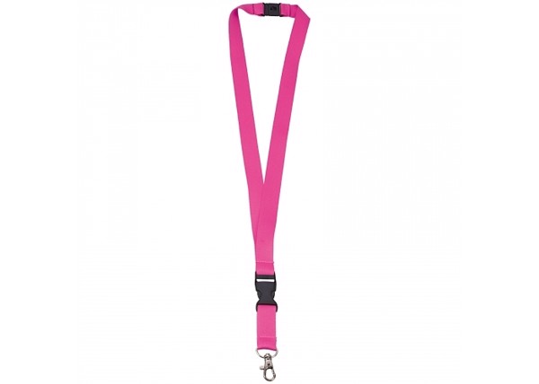 Polyester lanyard 20mm with buckle and hook - Fluor-pink