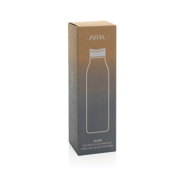 Bouteille d'eau 600ml en acier recyclé RCS Avira Alok - Argent