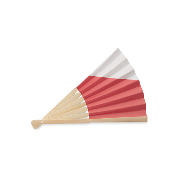 Funfan manual hand fan, bamboo, paper fabric - White