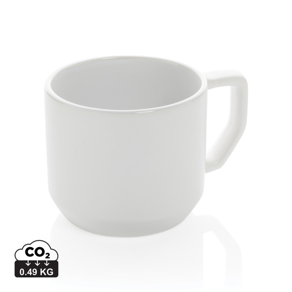 Moderna keramička šalica 350 ml - Bijela / Bijela