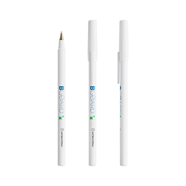BIC® Round Stic® BGUARD™ Antibacterial Ballpen - Bluard blanc