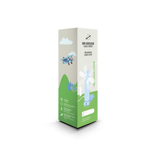 VENTILATEUR PORTABLE NOMADE RECHARGEABLE - Vert