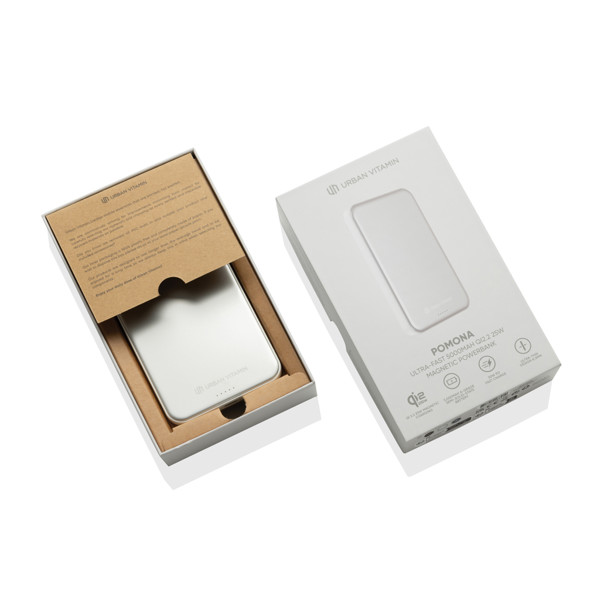 Urban Vitamin Pomona 5000mAh Qi2.2 25W magnetic powerbank - Silver