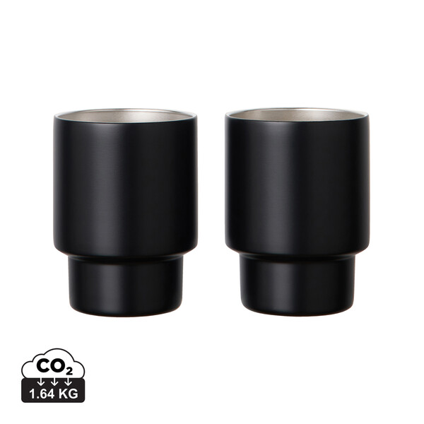 VINGA Nagano RCS  recycled SS mugs, set of 2 - Black