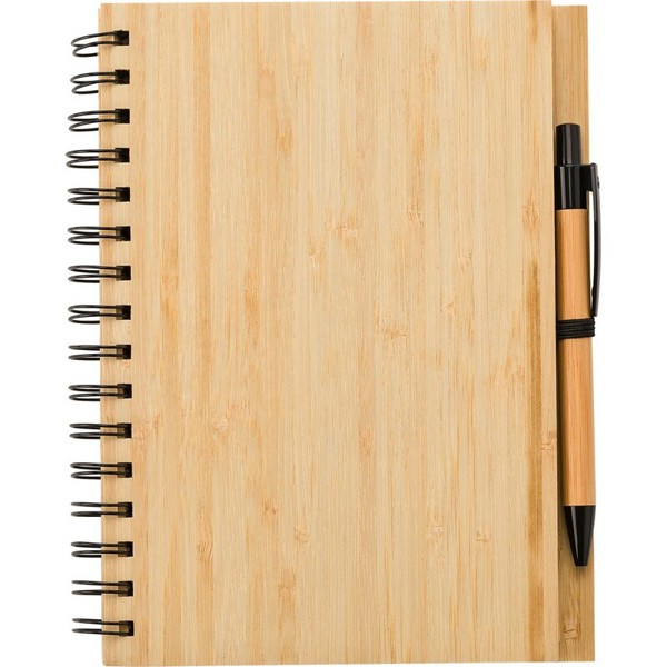 Bamboo notebook A5 with ball pen