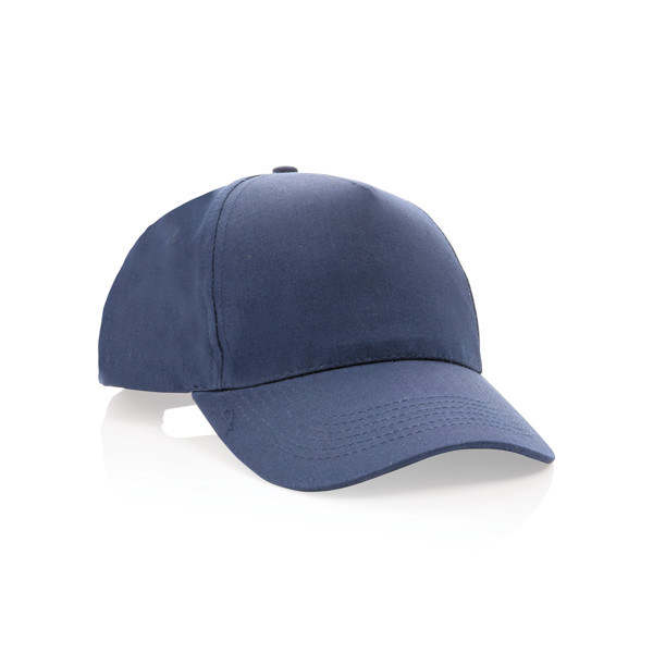 Casquette 5 panneaux en coton recyclé 190gr IMPACT - Bleu Marine