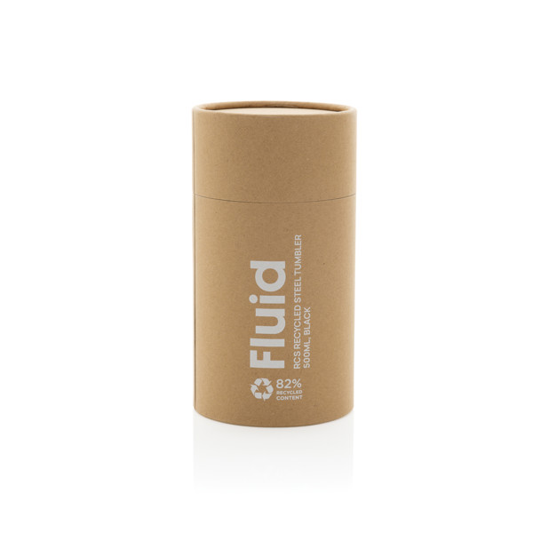 Termohrnček Fluid 500ml z RCS recyklovanej ocele - Čierna