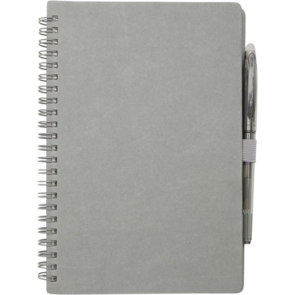 Carnet A5 à couverture souple réutilisable et parure de stylos Slate (encre noire) - Gris
