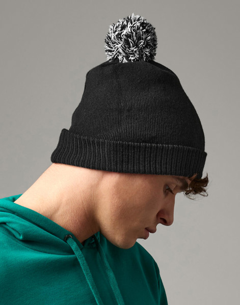 Recycled Snowstar® Beanie - Black / White / ONE SIZE