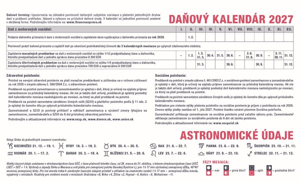Stolový Kalendár Pracovný Stĺpcový 2027
