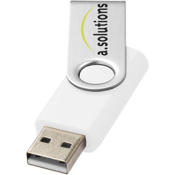 Clé USB 2 Go Rotate-basic - Blanc / Argent