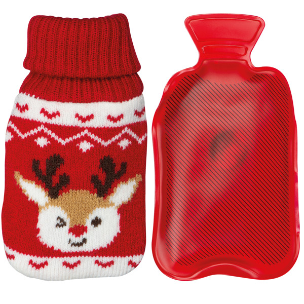 Hand warmer with Christmas knitted cover ROMEO - Red