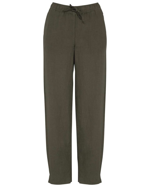 Eco-Friendly Ladies' Linen Washed Effect Trousers - S
