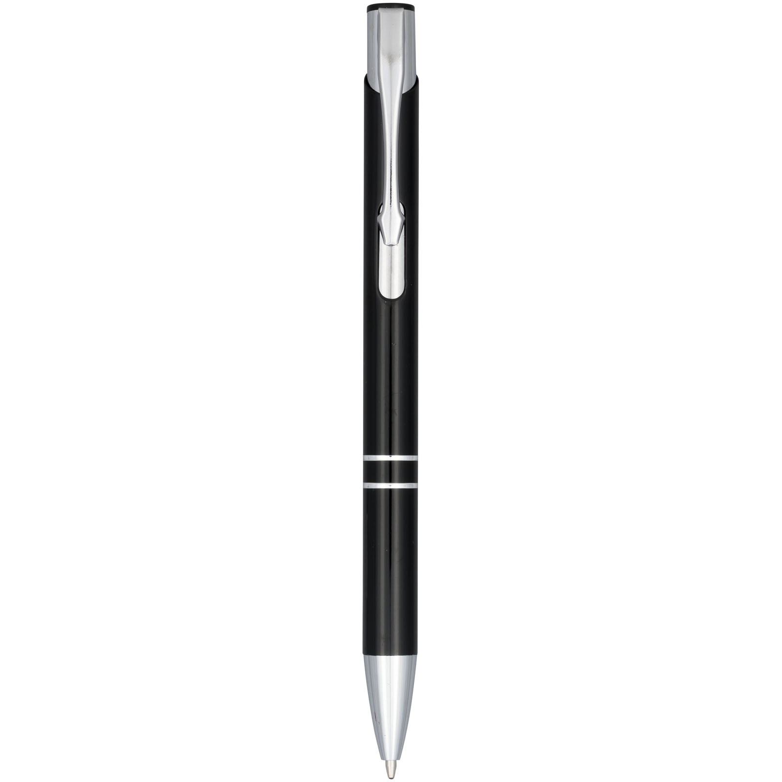 Moneta anodized aluminium click ballpoint pen - Solid Black