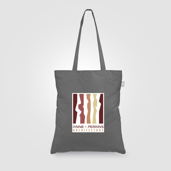 Geo - 5 oz. Recycled Cotton Canvas Tote Bag - Grey / Silkscreen