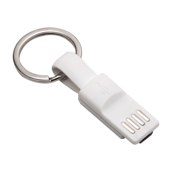 Hook Up USB keyring - White