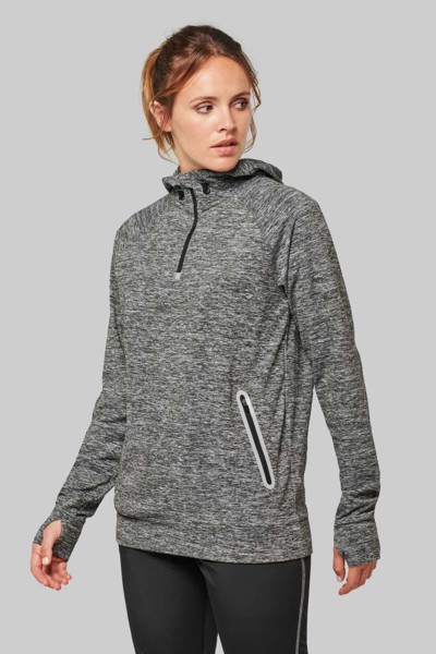 Sportska majica s kapuljačom i patentnim ovratnikom - Crvena / L